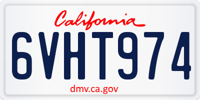 CA license plate 6VHT974