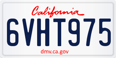 CA license plate 6VHT975