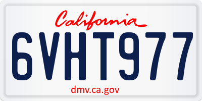 CA license plate 6VHT977