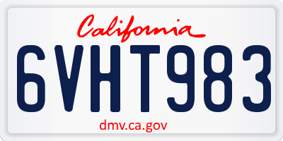CA license plate 6VHT983