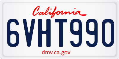 CA license plate 6VHT990