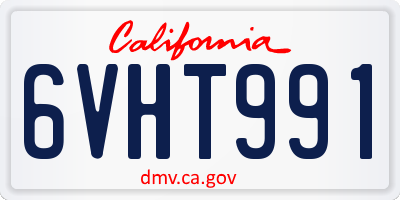 CA license plate 6VHT991