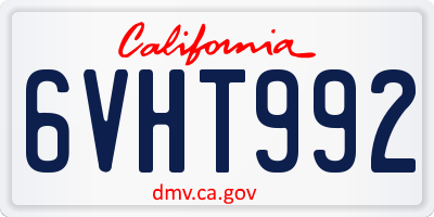 CA license plate 6VHT992