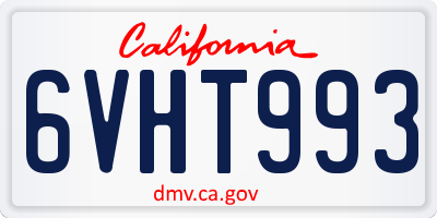 CA license plate 6VHT993