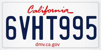 CA license plate 6VHT995