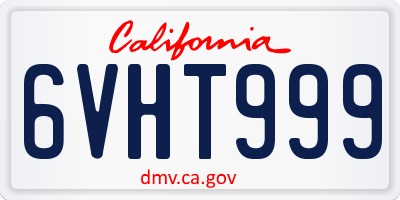 CA license plate 6VHT999