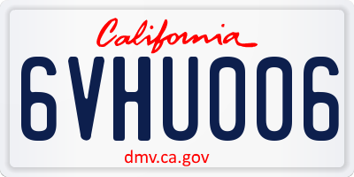 CA license plate 6VHU006