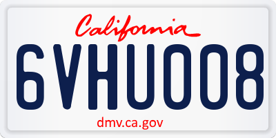 CA license plate 6VHU008