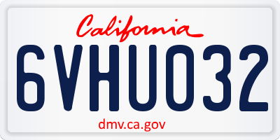 CA license plate 6VHU032