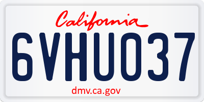 CA license plate 6VHU037