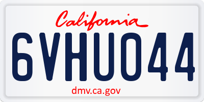 CA license plate 6VHU044