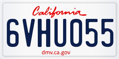 CA license plate 6VHU055