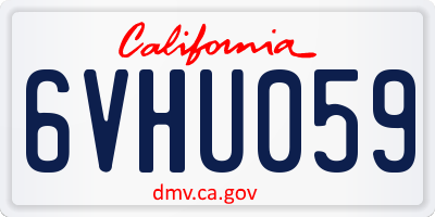 CA license plate 6VHU059