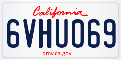 CA license plate 6VHU069