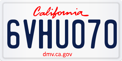 CA license plate 6VHU070