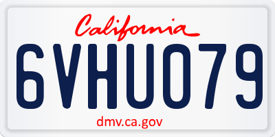 CA license plate 6VHU079