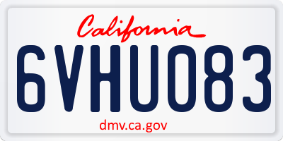CA license plate 6VHU083