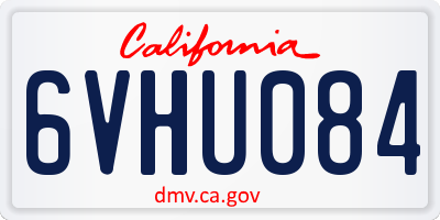 CA license plate 6VHU084
