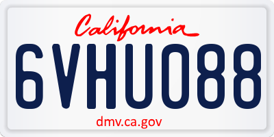 CA license plate 6VHU088