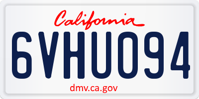 CA license plate 6VHU094