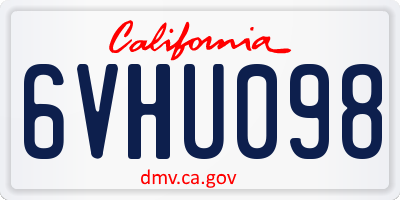 CA license plate 6VHU098