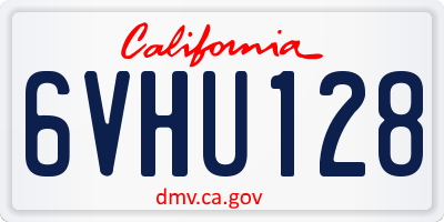 CA license plate 6VHU128