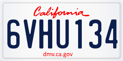 CA license plate 6VHU134