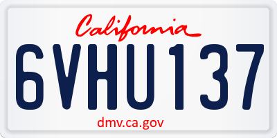 CA license plate 6VHU137