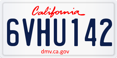 CA license plate 6VHU142