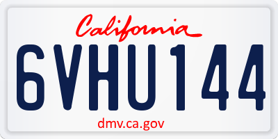 CA license plate 6VHU144