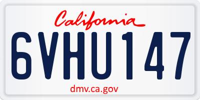 CA license plate 6VHU147