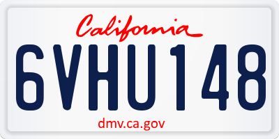 CA license plate 6VHU148