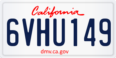 CA license plate 6VHU149