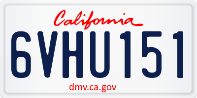 CA license plate 6VHU151