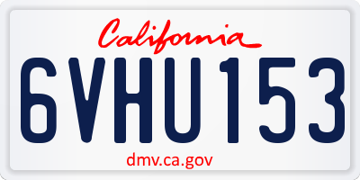 CA license plate 6VHU153