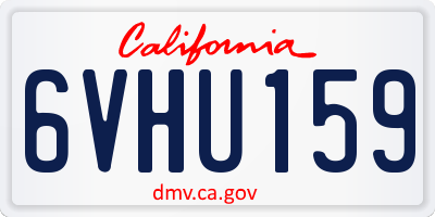 CA license plate 6VHU159