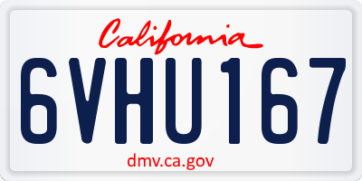 CA license plate 6VHU167