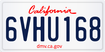 CA license plate 6VHU168