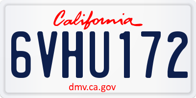 CA license plate 6VHU172