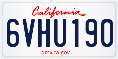 CA license plate 6VHU190
