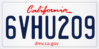CA license plate 6VHU209
