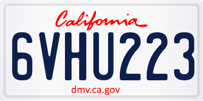 CA license plate 6VHU223
