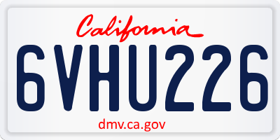 CA license plate 6VHU226