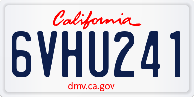 CA license plate 6VHU241