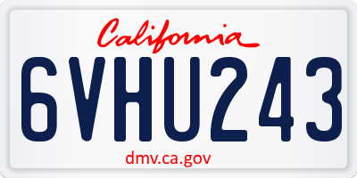 CA license plate 6VHU243