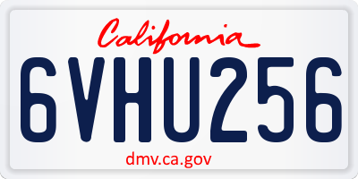 CA license plate 6VHU256