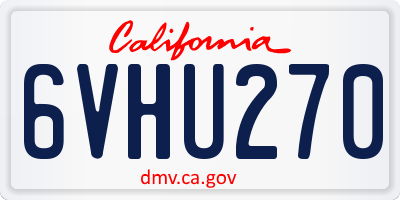 CA license plate 6VHU270