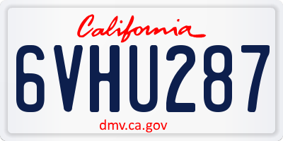 CA license plate 6VHU287
