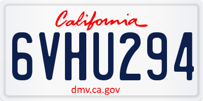 CA license plate 6VHU294