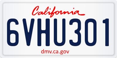 CA license plate 6VHU301